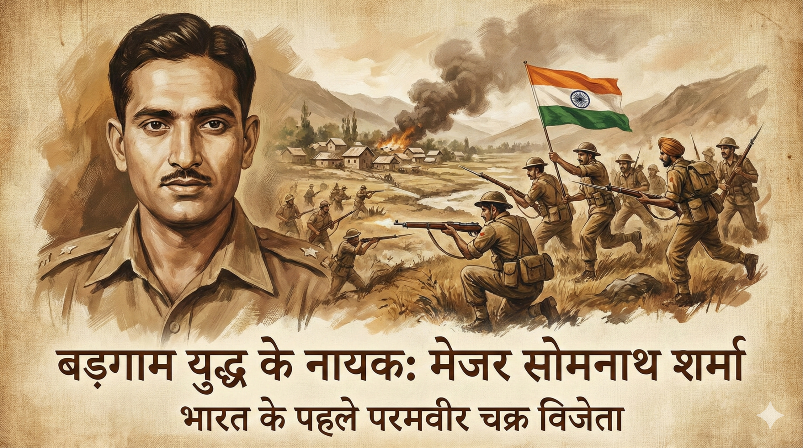 शौर्यगाथा: सीने पर ‘श्रीमद्भगवद्गीता’, हाथ में बंदूक; श्रीनगर की रक्षा में अंतिम सांस तक लड़ते रहे पहले परमवीर चक्र विजेता मेजर सोमनाथ शर्मा